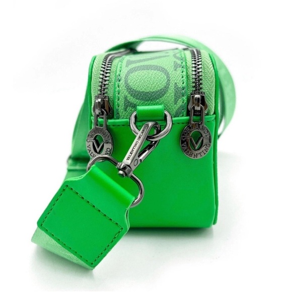 Valentino Orlandi Green Monogram Crossbody Bag with Logo Print NWT - Picture 4 of 5